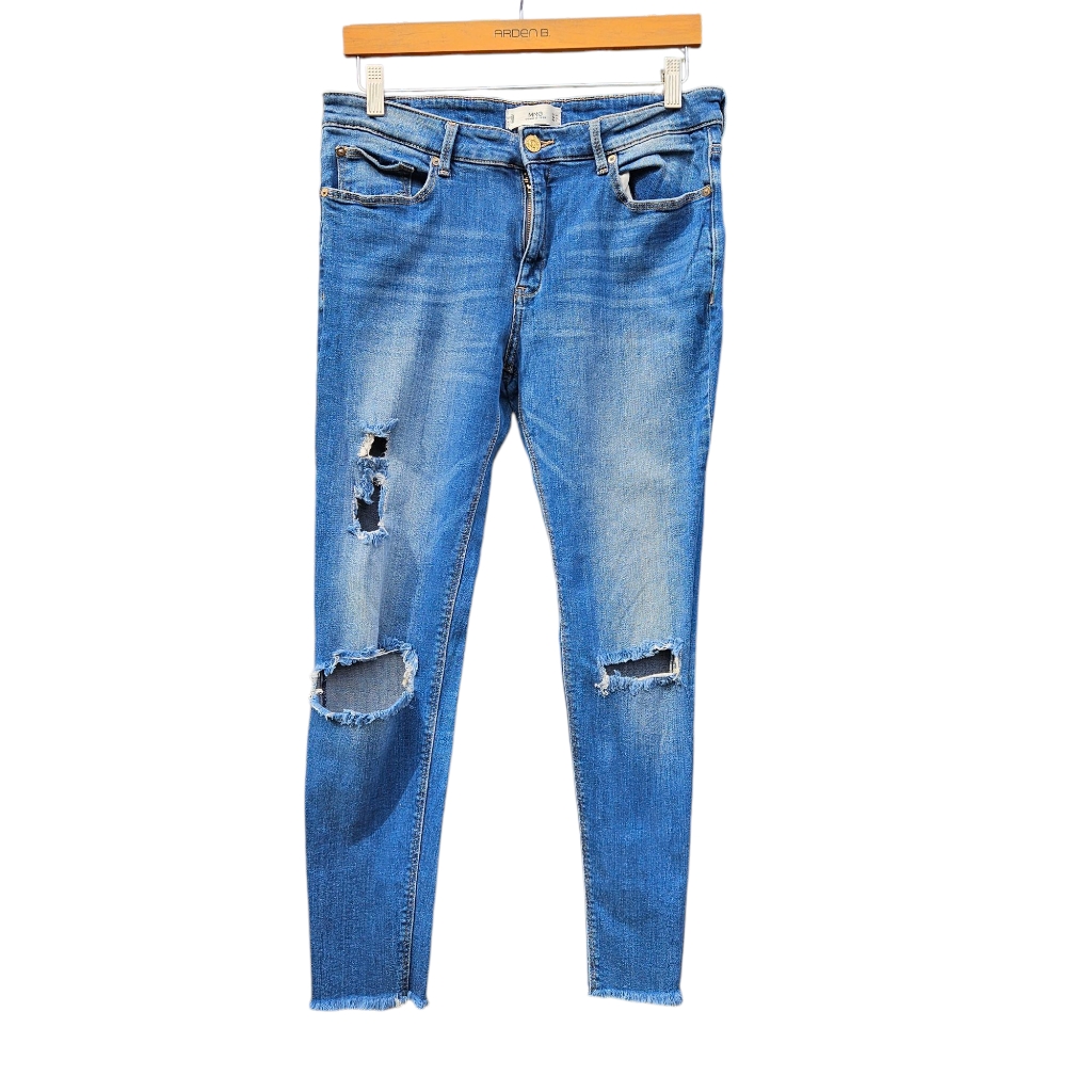 Mng Denim & Tees Blue Distressed Women's Jeans Size 12